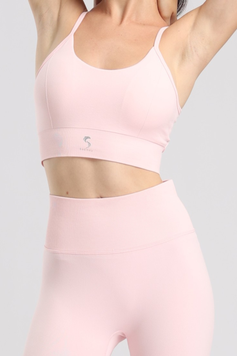 Set Tập Gym Ribbon SOCHOU Hồng Pastel